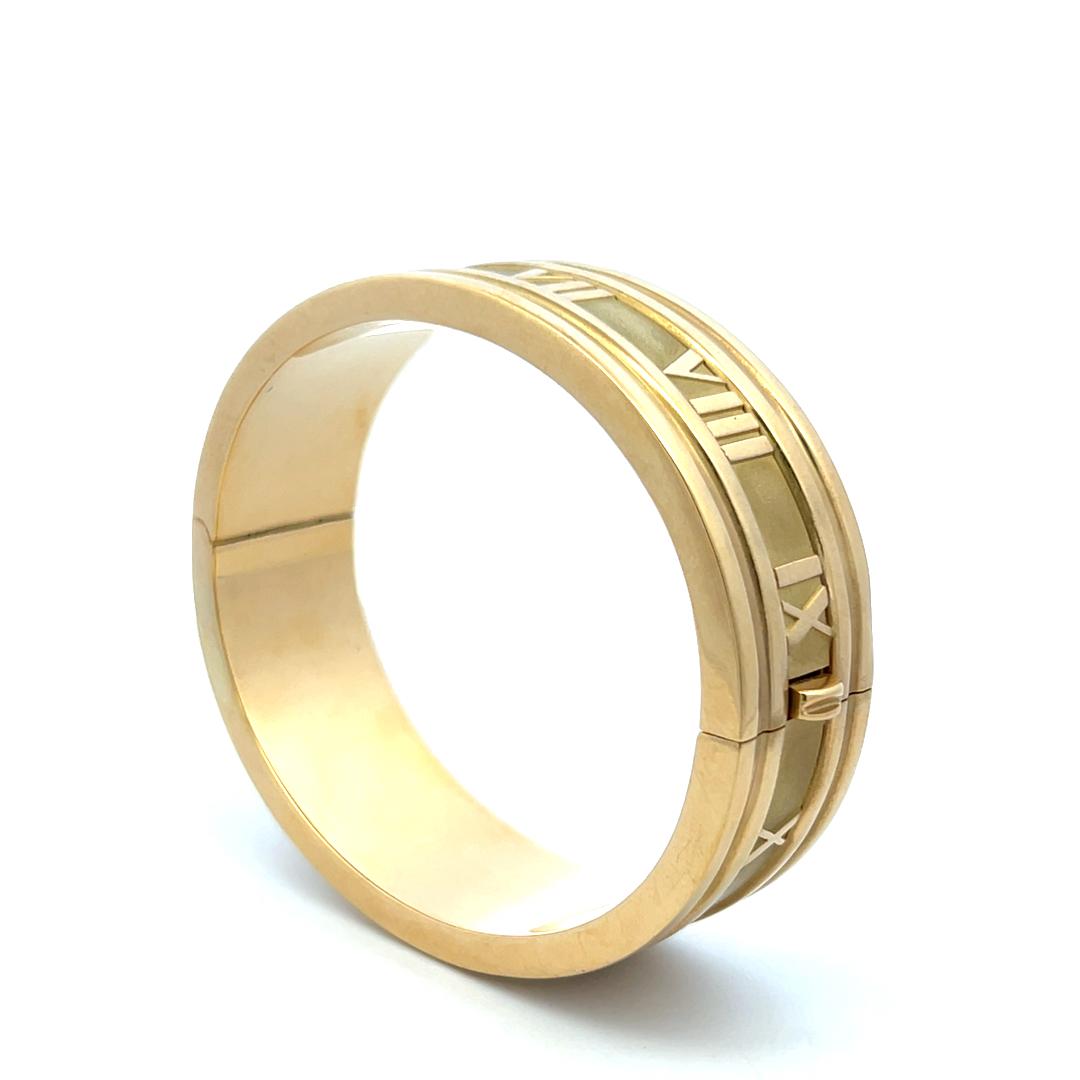 Tiffany & Co 18 Karat Yellow Gold Atlas Bangle Bracelet Size 6.75