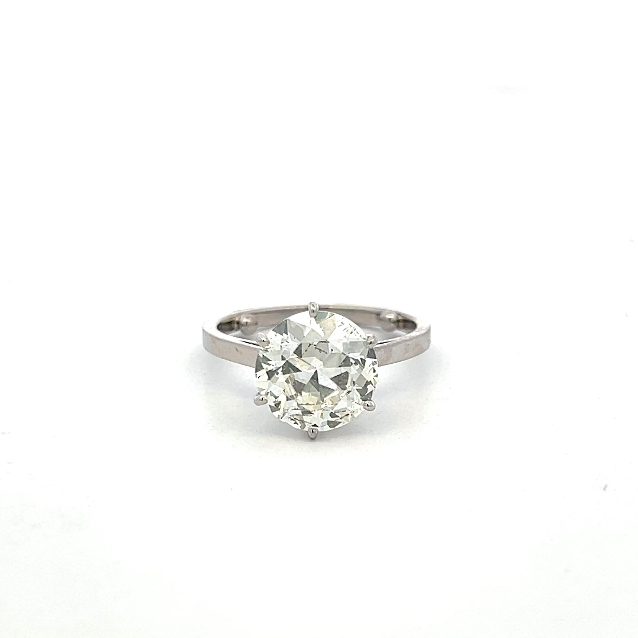 Vintage Platinum Engagement Ring with 2.64 Carat Circular Brilliant Diamond GIA
