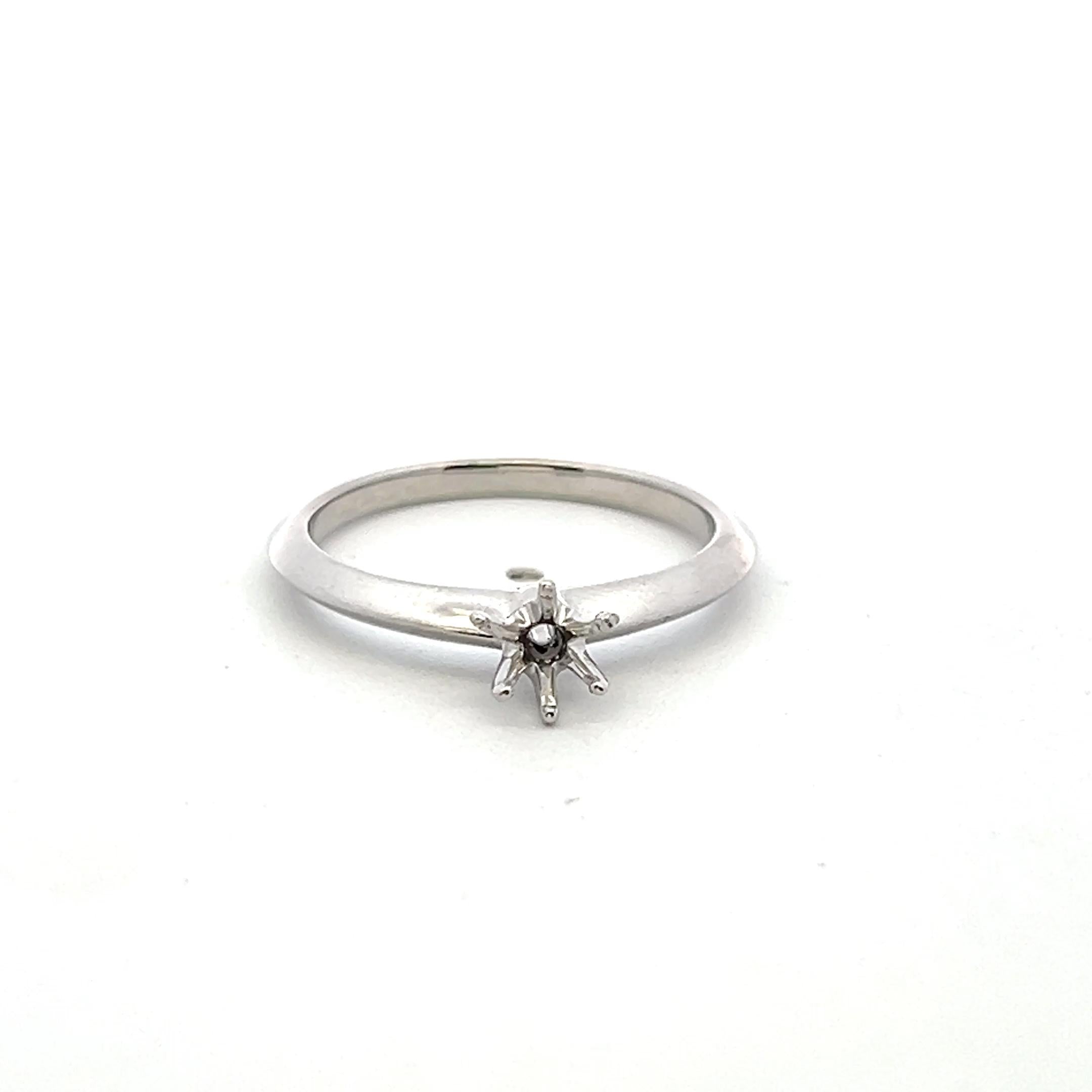 Tiffany & Co. Vintage Platinum Semi Mount Ring 3.6 Grams Size 6