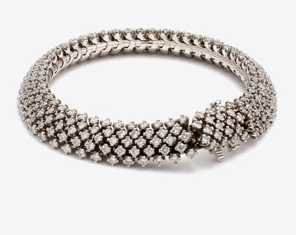 7.89 Carat Diamond 14 Karat White Gold Gemstone Bracelet