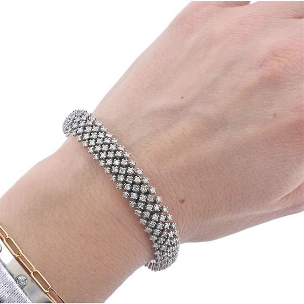 7.89 Carat Diamond 14 Karat White Gold Gemstone Bracelet