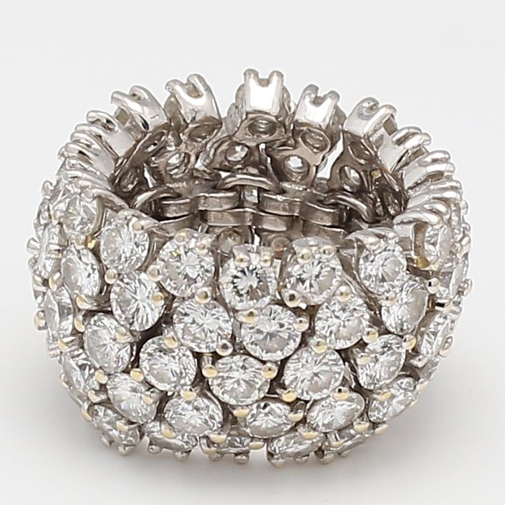 Vintage Platinum Eternity Band Ring with 9.75 Carat Round G VS1 Diamonds