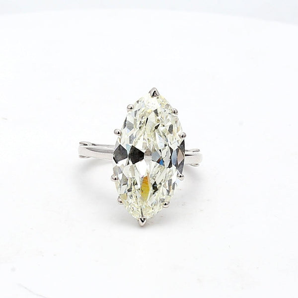 9.15 Carat Marquis Shape K VS2 Diamond Platinum Gems Stone Ring
