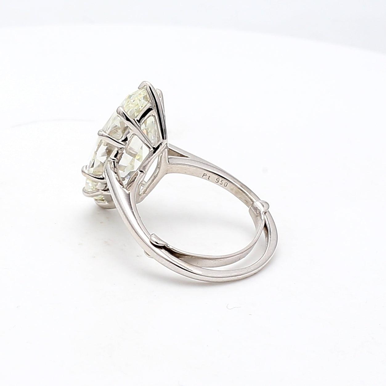 9.15 Carat Marquis Shape K VS2 Diamond Platinum Gems Stone Ring