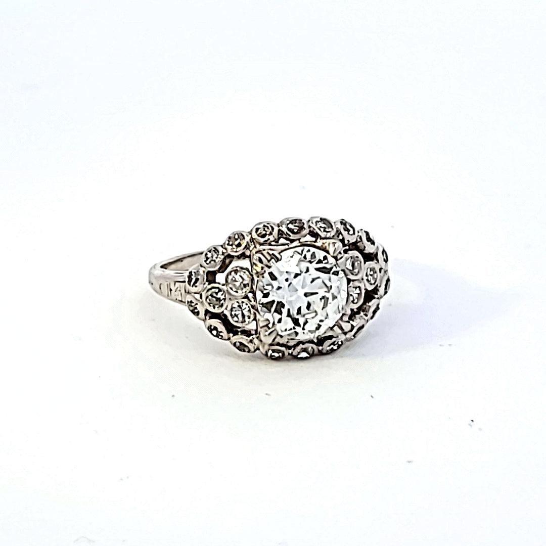 Antique 1.51 Carat Old European Cut I-VS1 Diamond Platinum Engagement Ring