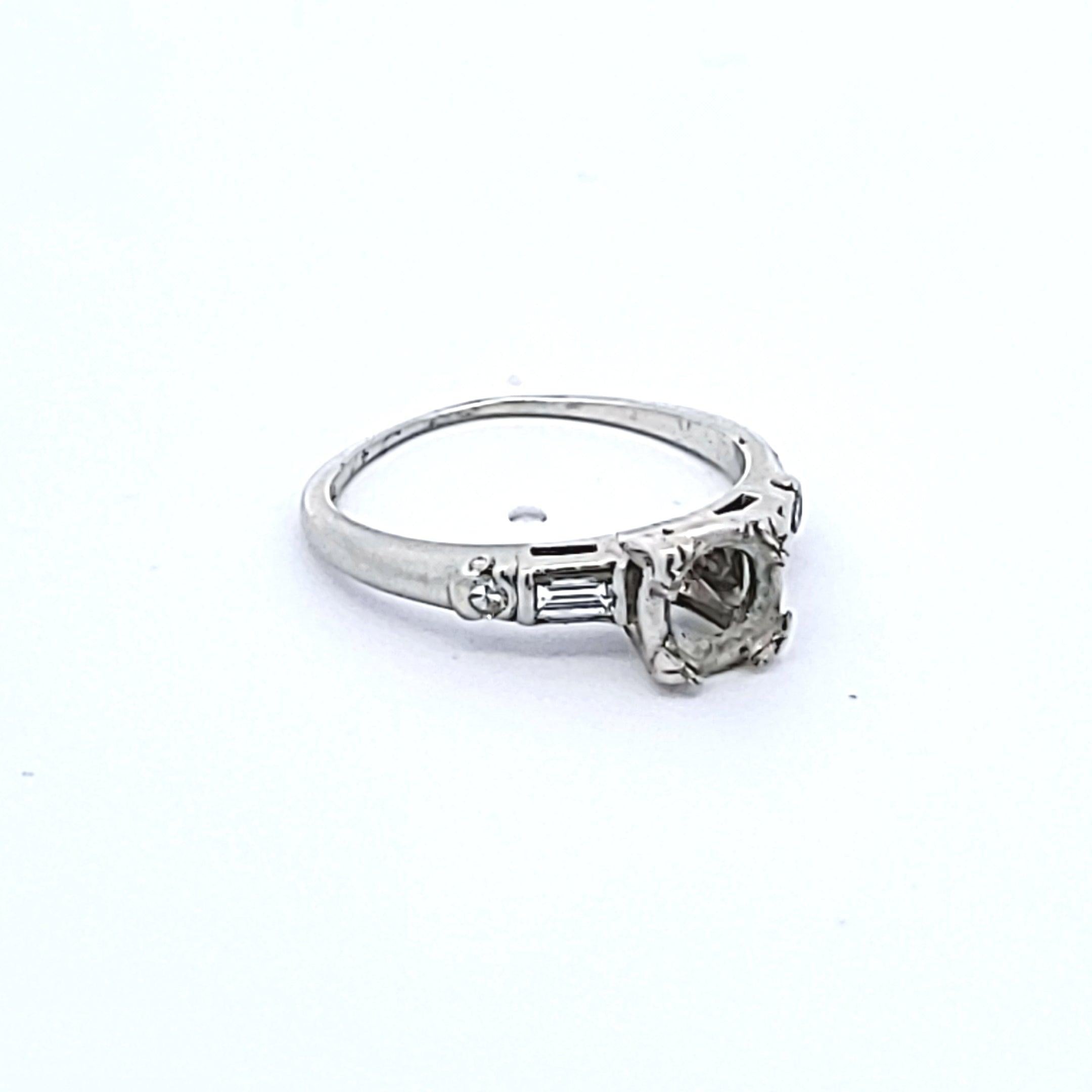 Antique 3.50 Grams Size 5.75 Platinum Semi Mount Ring