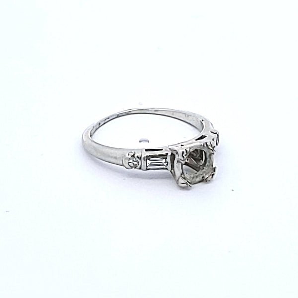 Antique 3.50 Grams Size 5.75 Platinum Semi Mount Ring