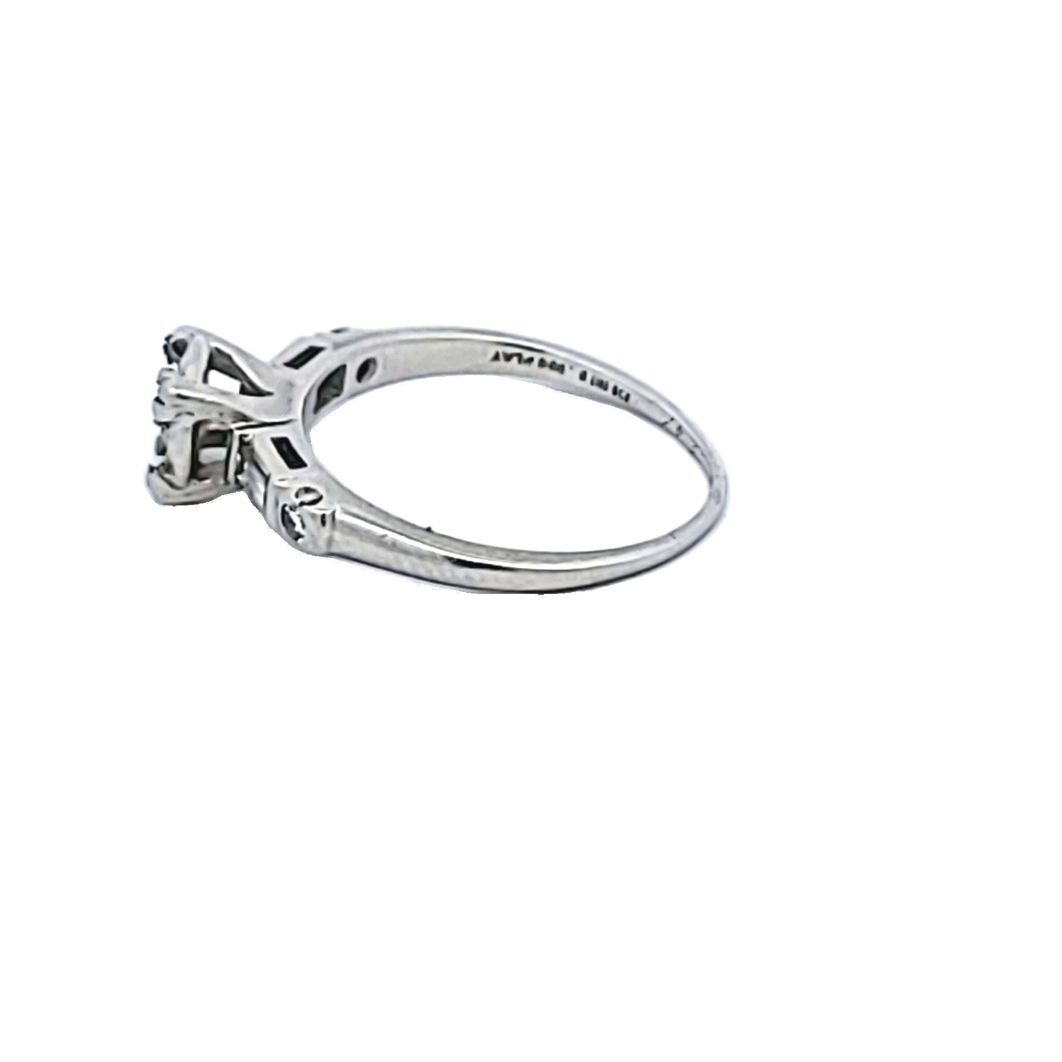 Antique 3.50 Grams Size 5.75 Platinum Semi Mount Ring