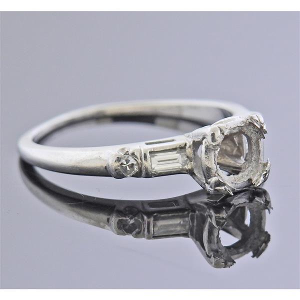 Antique 3.50 Grams Size 5.75 Platinum Semi Mount Ring