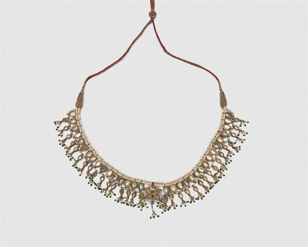 Antique 43.80 Grams Indian 18 Karat Yellow Gold Choker Necklace