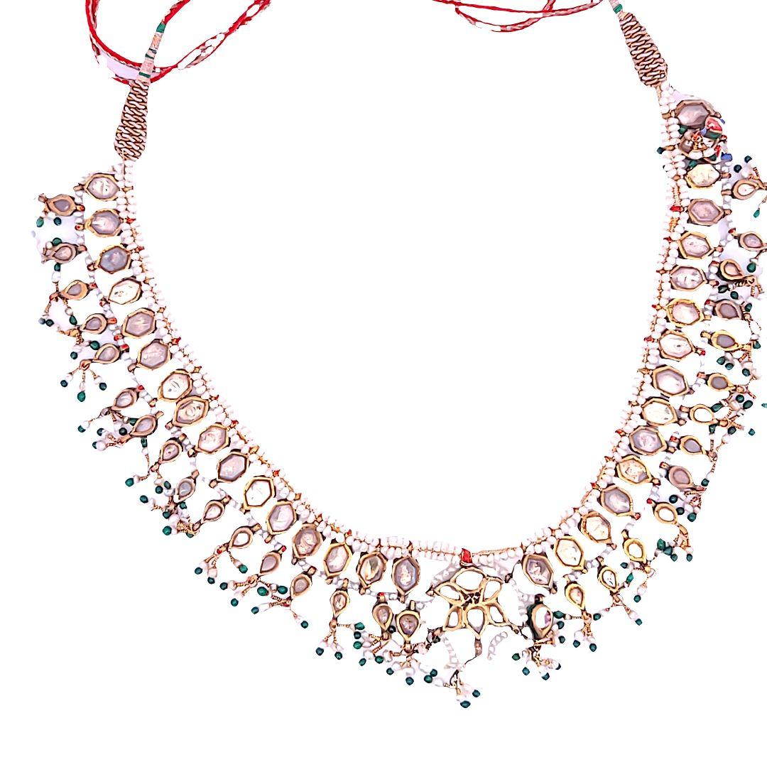 Antique 43.80 Grams Indian 18 Karat Yellow Gold Choker Necklace