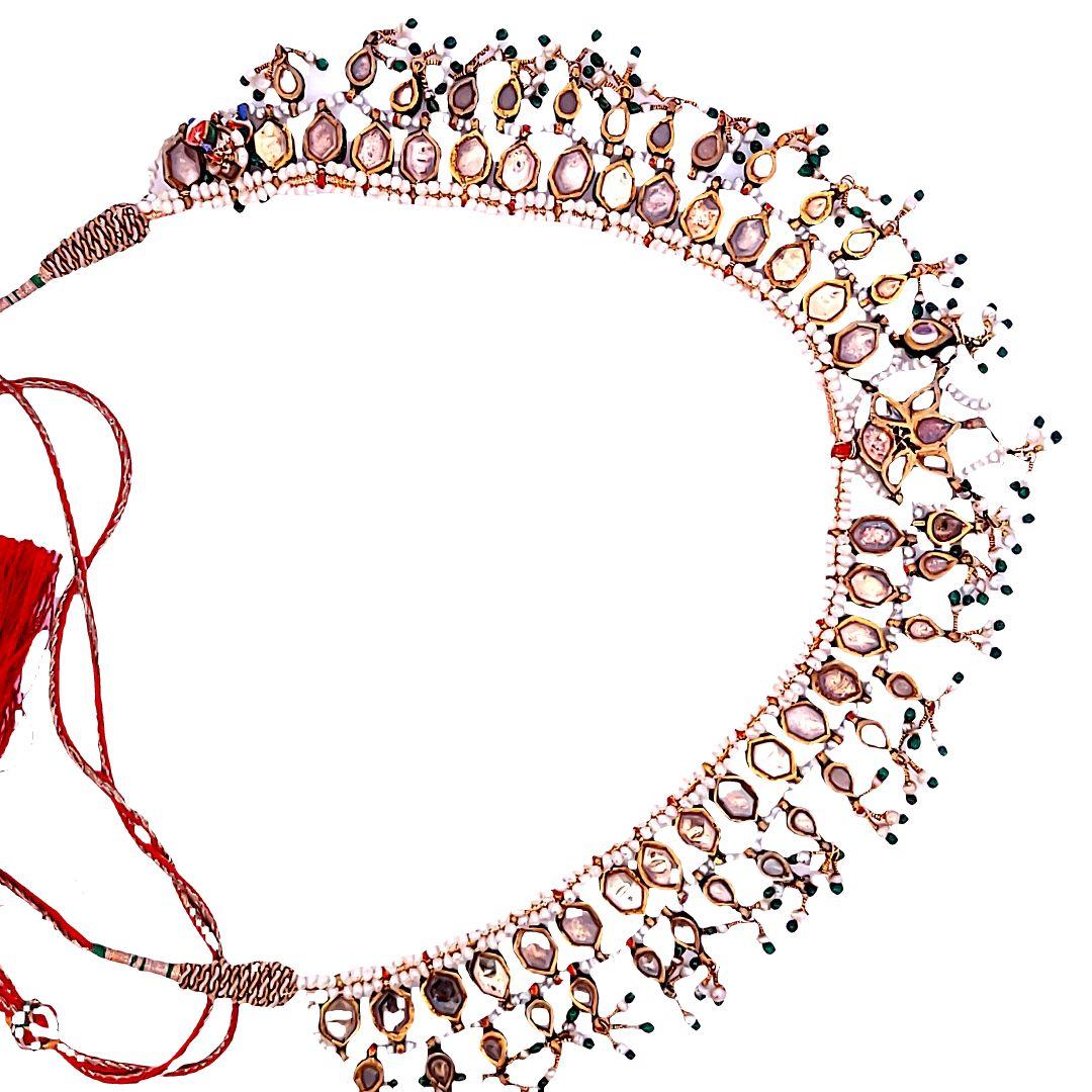 Antique 43.80 Grams Indian 18 Karat Yellow Gold Choker Necklace