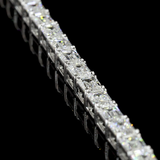 Lab-Grown 4.95 Carat Emerald F-VS2 Diamond 14K White Gold Tennis Bracelet