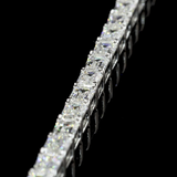 Lab-Grown 4.95 Carat Emerald F-VS2 Diamond 14K White Gold Tennis Bracelet