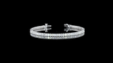 Lab-Grown 5.12 Carat Emerald E-VS1 Diamond 14K White Gold Tennis Bracelet