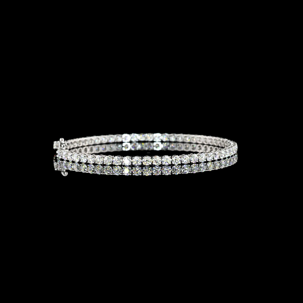 Lab-Grown 5.22 Carat Round E-VS1 Diamond 14K White Gold Tennis Bracelet