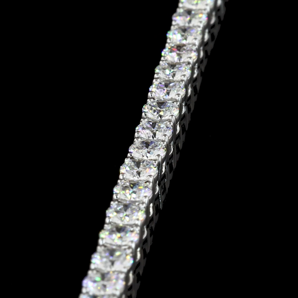 Lab-Grown 5.22 Carat Round E-VS1 Diamond 14K White Gold Tennis Bracelet