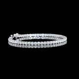 Lab-Grown 5.2 Carat Round E-VS1 Diamond 14K White Gold Tennis Bracelet