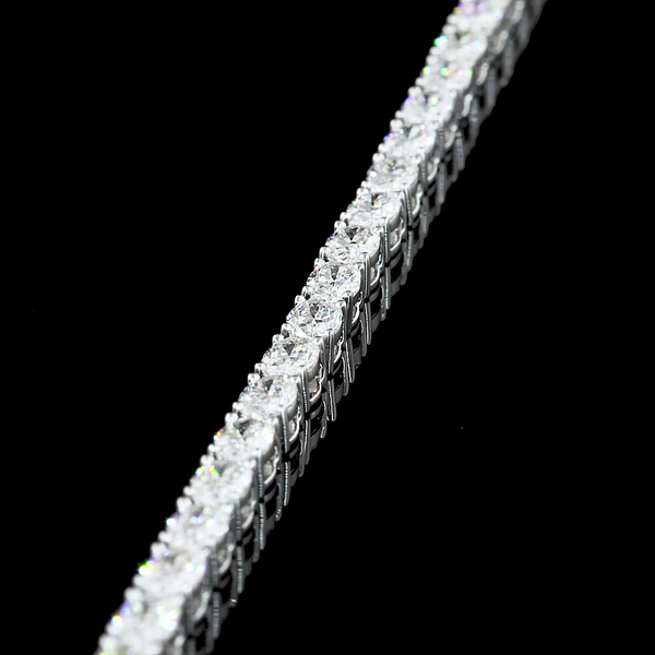 Lab-Grown 4.41 Carat Oval F-VS2 Diamond 14K White Gold Tennis Bracelet