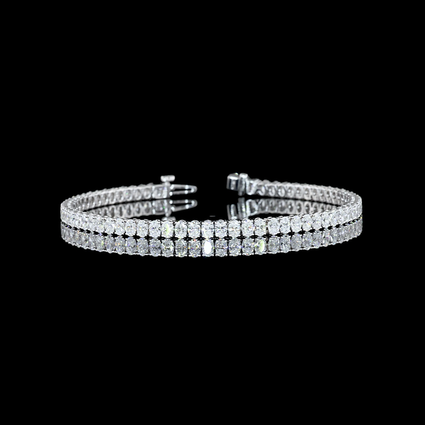 Lab-Grown 5.20 Carat Oval F-VS1 Diamond 14K White Gold Tennis Bracelet