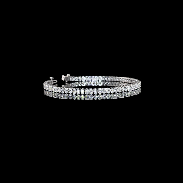 Lab-Grown 5.02 Carat Oval F-VS1 Diamond 14K White Gold Tennis Bracelet