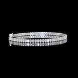 Lab-Grown 5.06 Carat Oval F-VS2 Diamond 14K White Gold Tennis Bracelet