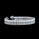 Lab-Grown 10.21 Carat Radiant F-VS1 Diamond 14K White Gold Tennis Bracelet