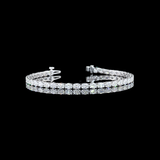 Lab-Grown 5.21 Carat Oval F-VS1 Diamond 14K White Gold Tennis Bracelet