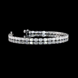 Lab-Grown 5.24 Carat Oval F-VS2 Diamond 14K White Gold Tennis Bracelet