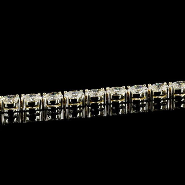 Lab-Grown 5.03 Carat Oval F-VS1 Diamond 14K Yellow Gold Tennis Bracelet