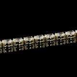 Lab-Grown 10 Carat Oval E-VS Diamond 14K Yellow Gold Tennis Bracelet