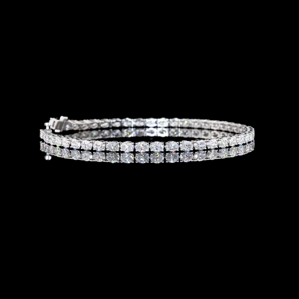 Lab-Grown 4.95 Carat Oval E-VS Diamond 14K White Gold Tennis Bracelet