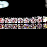 Lab-Grown 1.56 Carat Round Fancy Vivid Pink-VS2 Diamond 14K White Gold Tennis Bracelet