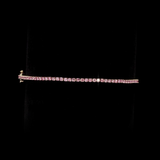 Lab-Grown 1.57 Carat Round Fancy Vivid Pink-VS2 Diamond 14K White Gold Tennis Bracelet