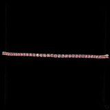 Lab-Grown 1.57 Carat Round Fancy Vivid Pink-VS2 Diamond 14K White Gold Tennis Bracelet