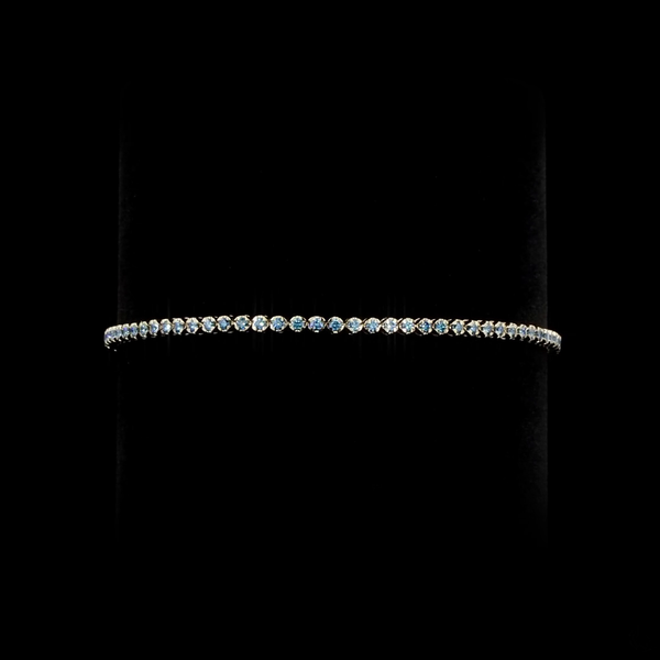 Lab-Grown 0.93 Carat Round E-VS1 Diamond 14K Yellow Gold Tennis Bracelet