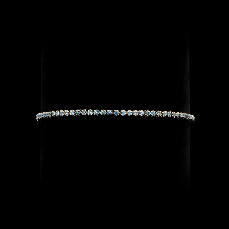 Lab-Grown 0.93 Carat Round E-VS1 Diamond 14K Yellow Gold Tennis Bracelet