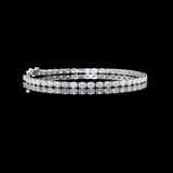 Lab-Grown 4.9 Carat Oval F-VS2 Diamond 14K White Gold Tennis Bracelet