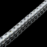 Lab-Grown 4.91 Carat Oval F-VS2 Diamond 14K White Gold Tennis Bracelet