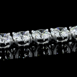 Lab-Grown 15.99 Carat Round E-VS Diamond 14K White Gold Tennis Bracelet