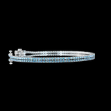 Lab-Grown 1.49 Carat Round Fancy Vivid Blue-VS1 Diamond 14K White Gold Tennis Bracelet