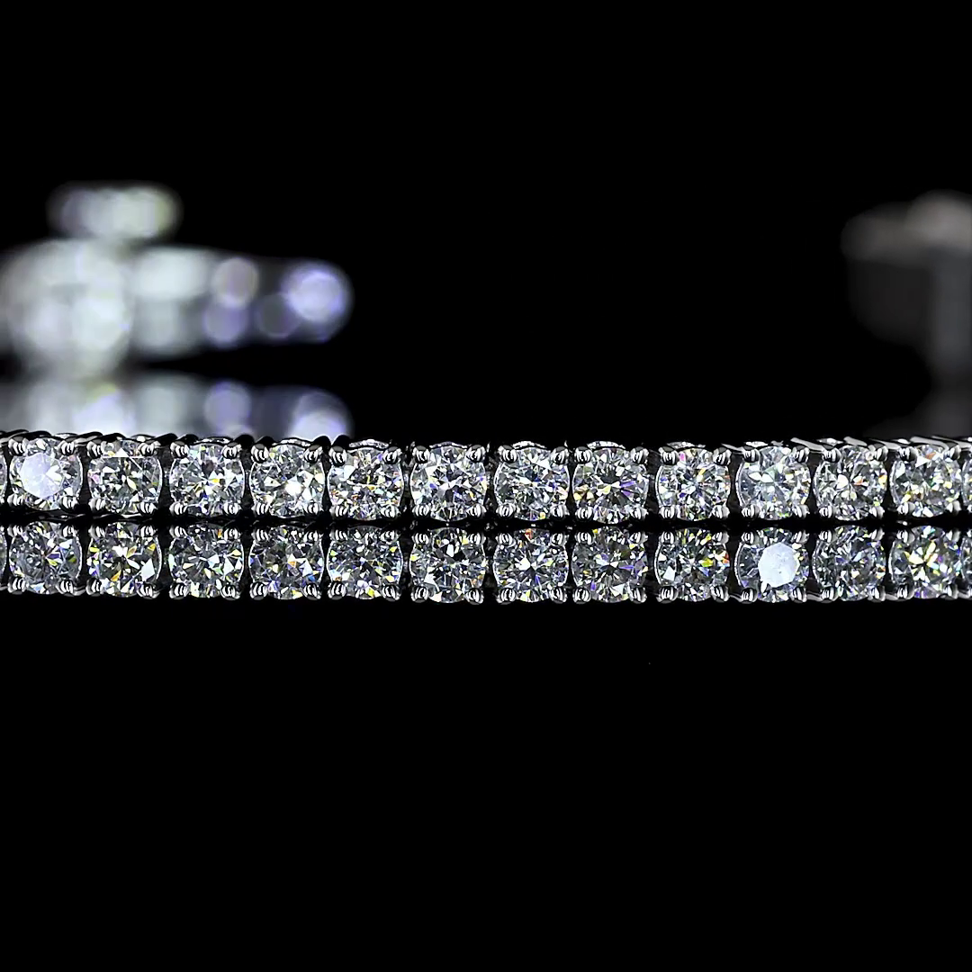 Lab-Grown 1.54 Carat Round E-VS1 Diamond 14K White Gold Tennis Bracelet