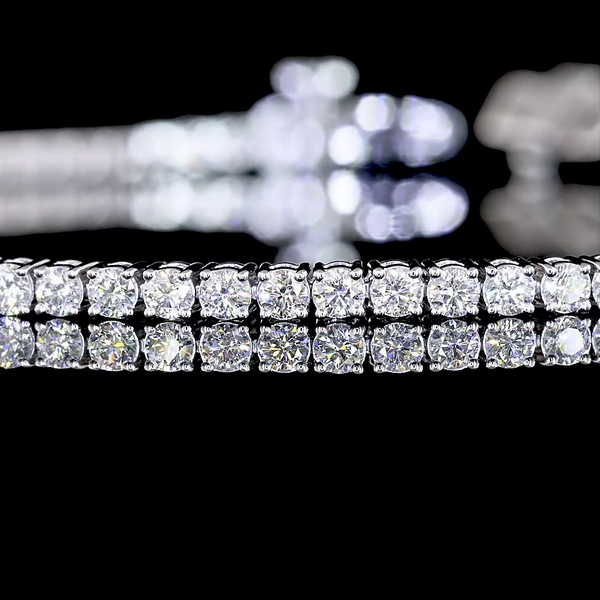 Lab-Grown 1.99 Carat Round F-VS2 Diamond 14K White Gold Tennis Bracelet