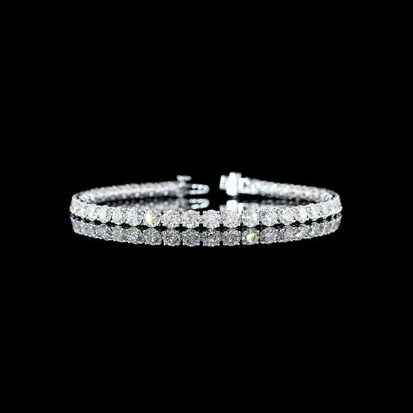 Lab-Grown 10.24 Carat Round E-VS Diamond 14K White Gold Tennis Bracelet