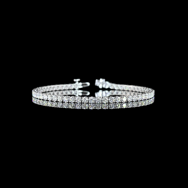 Lab-Grown 5.33 Carat Round E-VS Diamond 14K White Gold Tennis Bracelet