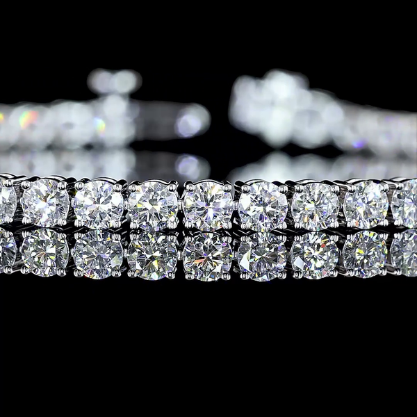 Lab-Grown 5.33 Carat Round E-VS Diamond 14K White Gold Tennis Bracelet