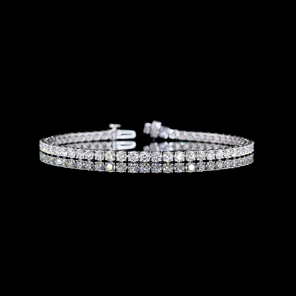 Lab-Grown 5.2 Carat Round E-VS Diamond 14K White Gold Tennis Bracelet