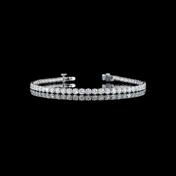 Lab-Grown 5.2 Carat Round E-VS Diamond 14K White Gold Tennis Bracelet