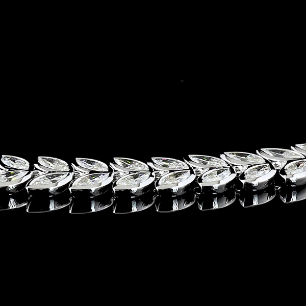 Lab-Grown 11.19 Carat MIX E-VVS2 Diamond 14K White Gold Tennis Bracelet