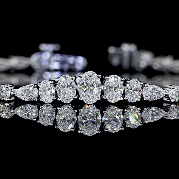 Lab-Grown 3.47 Carat MIX - Diamond 14K White Gold Tennis Bracelet